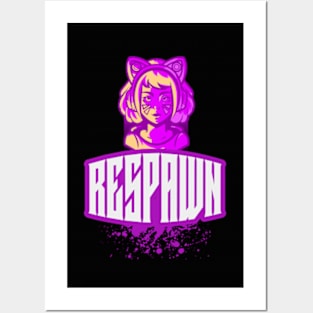 Video Pink Gamer Girl Respawn Posters and Art